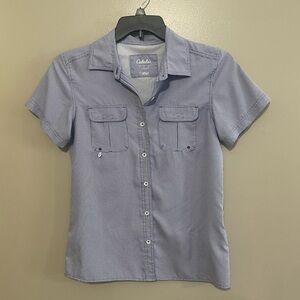 Cabela's Women's Short Sleeve Button-Front Shirt in Light Blue